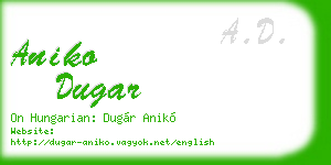 aniko dugar business card